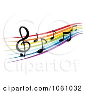 Poster, Art Print Of Rainbow Staff And Music Notes - 2