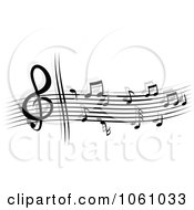 Royalty Free Vector Clip Art Illustration Of A Stave And Music Notes 10