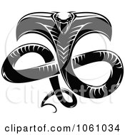 Royalty Free Vector Clip Art Illustration Of A Black And White Attacking Viper Logo 1 by Vector Tradition SM