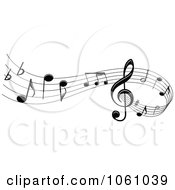 Royalty Free Vector Clip Art Illustration Of A Stave And Music Notes 1