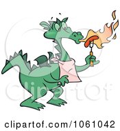 Royalty Free Vector Clip Art Illustration Of A Dragon Blowing Flames And Roasting A Hot Dog by gnurf #COLLC1061042-0050