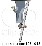 Worker Mans Legs On A Ladder