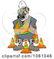 Poster, Art Print Of Construction Worker Wearing A Mask And Safety Gear