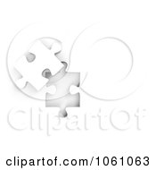 Royalty Free CGI Clip Art Illustration Of A 3d White Jigsaw Puzzle Piece Next To A Hole