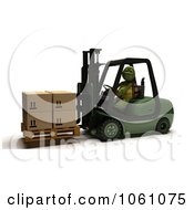 Poster, Art Print Of 3d Tortoise Forklift Operator Moving Boxes