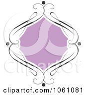Purple Frame With Ornate Black Swirl Borders Royalty Free Vector Clip Art Illustration