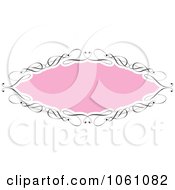 Pink Frame With Ornate Black Swirl Borders Royalty Free Vector Clip Art Illustration