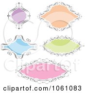 Digital Collage Of Colorful Frames With Ornate Black Swirl Borders Royalty Free Vector Clip Art Illustration
