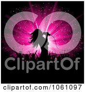 Silhouetted Female Singer Against A Pink Star Burst With Fans