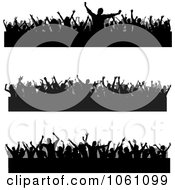 Poster, Art Print Of Digital Collage Of Gray And Black Crowd And Audience Borders