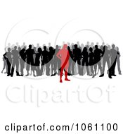 Red Silhouetted Person In Front Of A Crowd
