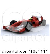 Poster, Art Print Of 3d Formula One Race Car And Driver