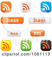 Poster, Art Print Of Digital Collage Of 3d Rss Website Buttons