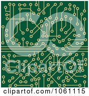 Background Of A Green Circuit Board With Gold Connections - 3