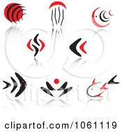 Royalty Free Vector Clip Art Illustration Of A Digital Collage Of Red And Black Logo Designs 8 by Vector Tradition SM