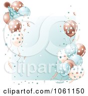 Clipart Birthday Party Frame In Brown And Blue Royalty Free Heroine Vector Illustration