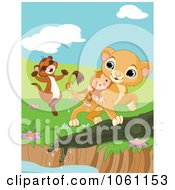 Poster, Art Print Of Ferret And Lion Saving A Drowning Monkey