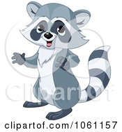 Cute Raccoon Standing Upright Royalty Free Heroine Vector Illustration by Pushkin