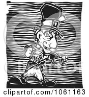Poster, Art Print Of Mad Hatter Pouring Tea In Black And White Woodcut Style