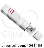 3d White And Red Usb Flash Drive - 1