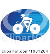 Poster, Art Print Of Blue And White Cyclist Logo 6