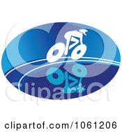Poster, Art Print Of Blue And White Cyclist Logo 7