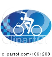 Poster, Art Print Of Blue And White Cyclist Logo 3