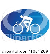 Poster, Art Print Of Blue And White Cyclist Logo 4