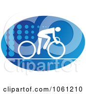 Poster, Art Print Of Blue And White Cyclist Logo 1