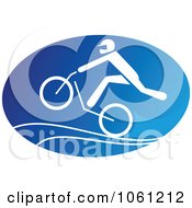 Poster, Art Print Of Blue And White Cyclist Logo 5