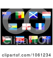 Poster, Art Print Of Digital Collage Of 3d Shiny Flag Icons - 3