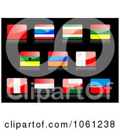 Poster, Art Print Of Digital Collage Of 3d Shiny Flag Icons - 1