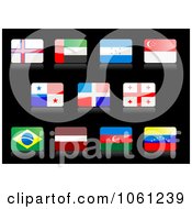 Poster, Art Print Of Digital Collage Of 3d Shiny Flag Icons - 2