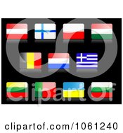 3d Shiny Austria Finland Poland Hungary Belgium Netherlands Greece Lithuania Portugal Ukraine And Bulgaria Flag Icons