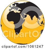 Poster, Art Print Of 3d Black And Yellow Shiny Globe Of Europe And Africa