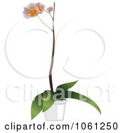 Royalty Free Vector Clip Art Illustration Of A Potted Orchid Flower Plant