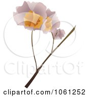 Royalty Free Vector Clip Art Illustration Of A Stem With Two Pink Orchid Flowers