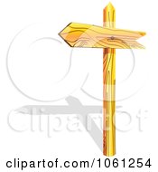 Poster, Art Print Of 3d Wooden Arrow Directional Sign On A Post With A Shadow