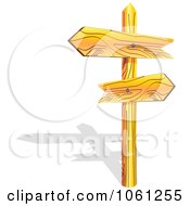 3d Wooden Arrow Directional Signs On A Post With A Shadow