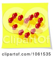 3d Red Thumb Tacks Forming A Heart On Yellow Paper