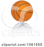 Royalty Free Vector Clip Art Illustration Of A 3d Black And Orange Basketball With A Reflection
