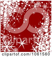 Poster, Art Print Of Background Of Snowflakes Stars And Snow On Red