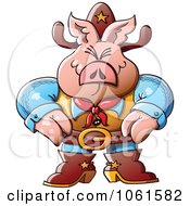 Poster, Art Print Of Western Sheriff Pig