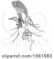 Clipart Mosquito In Black And White Royalty Free Vector Illustration by Zooco