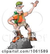 Outdoors Man Standing On A Boulder