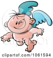 Clipart Winking Baby Angel Royalty Free Vector Illustration