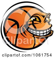 Clipart Grinning Basketball Character Royalty Free Vector Illustration