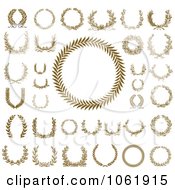 Clipart Vintage Laurel Wreaths Digital Collage Royalty Free Vector Illustration