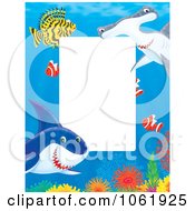 Clipart Vertical Fish And Shark Frame Royalty Free Illustration by Alex Bannykh