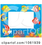 Clipart Horizontal Fish And Coral Reef Frame Royalty Free Illustration